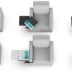La Tablette Française - une nouvelle tablette ultra-fonctionnelle confortable pour accoudoirs de fauteuils ou canapés. Pour faciliter la vie des seniors, pour personnes en situation de handicap ou en convalescence ou pour le télétravail.